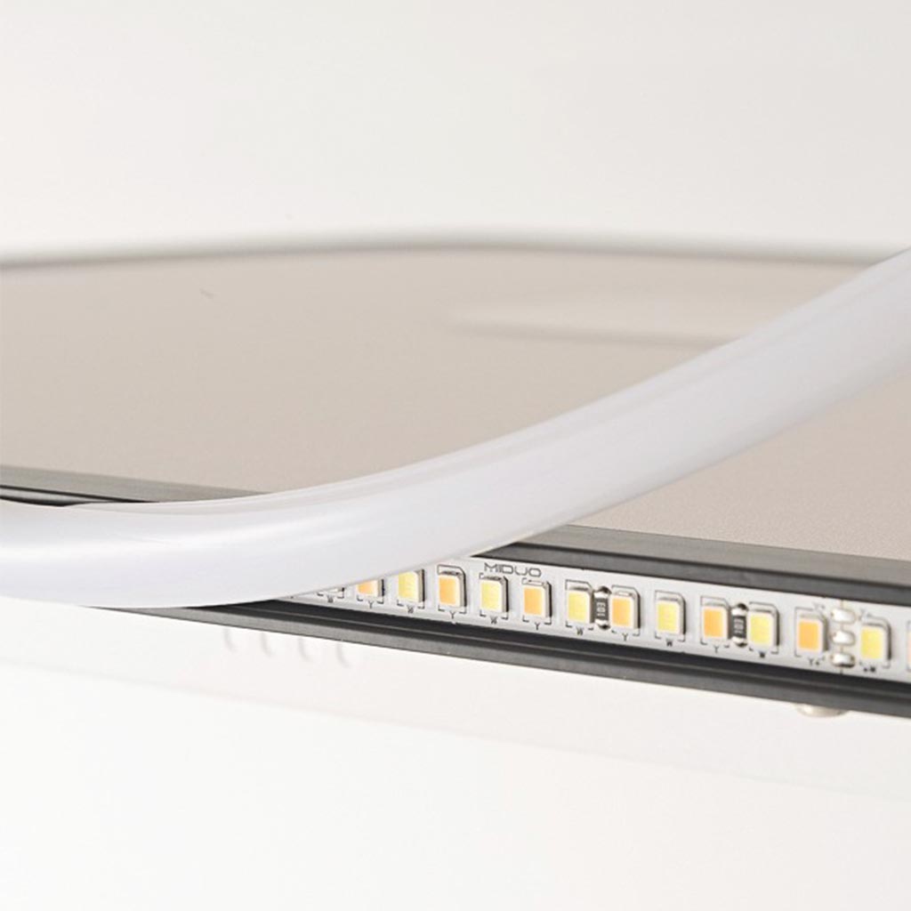 Ventilateur de plafond avec lumière LED Style minimaliste Rond, Blanc