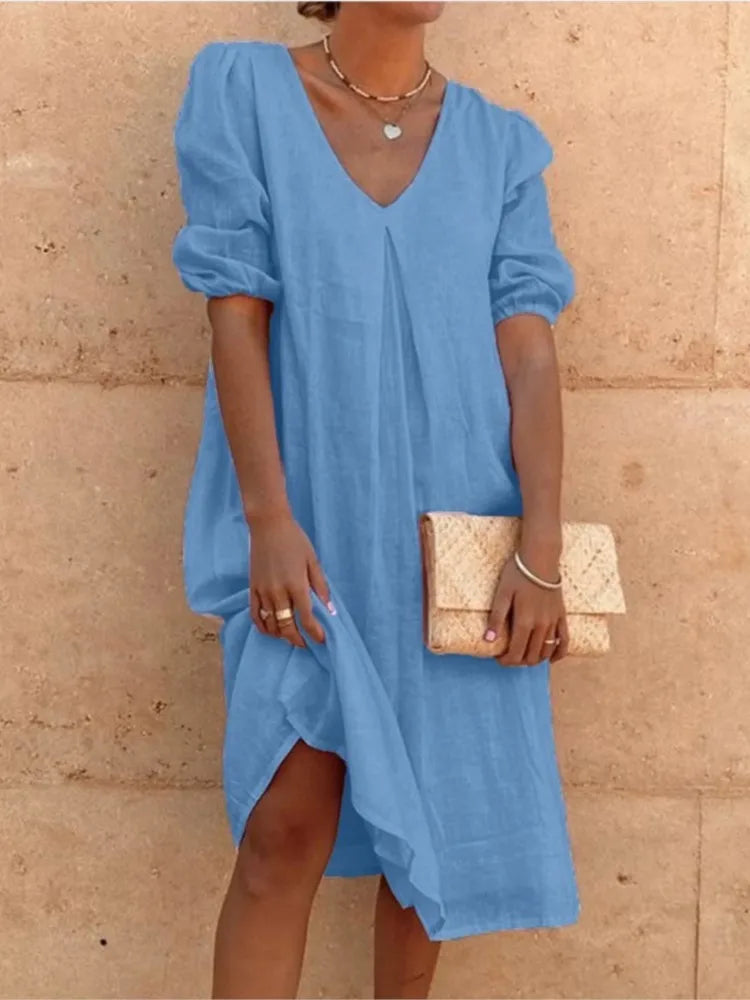 Fanny | Robe midi décontractée élégante pour femmes