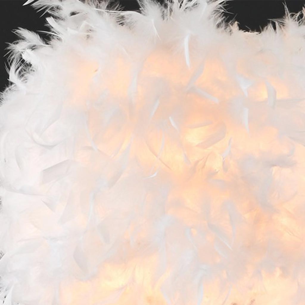 Lampe sur pied Fluffy Fairy avec bras courbé, blanc/rose