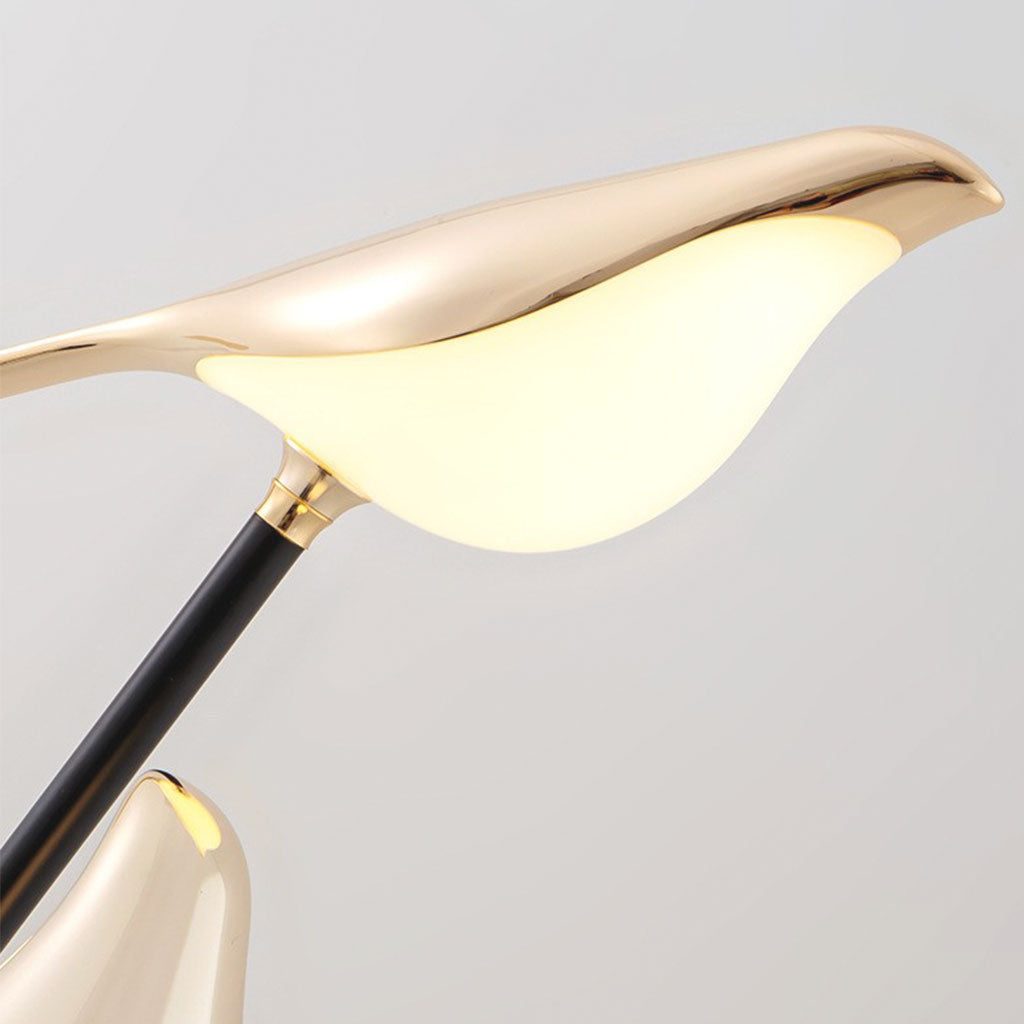 Lampe sur pied Nordic Unique Acrylique Oiseau avec Finition Noire & Dorée