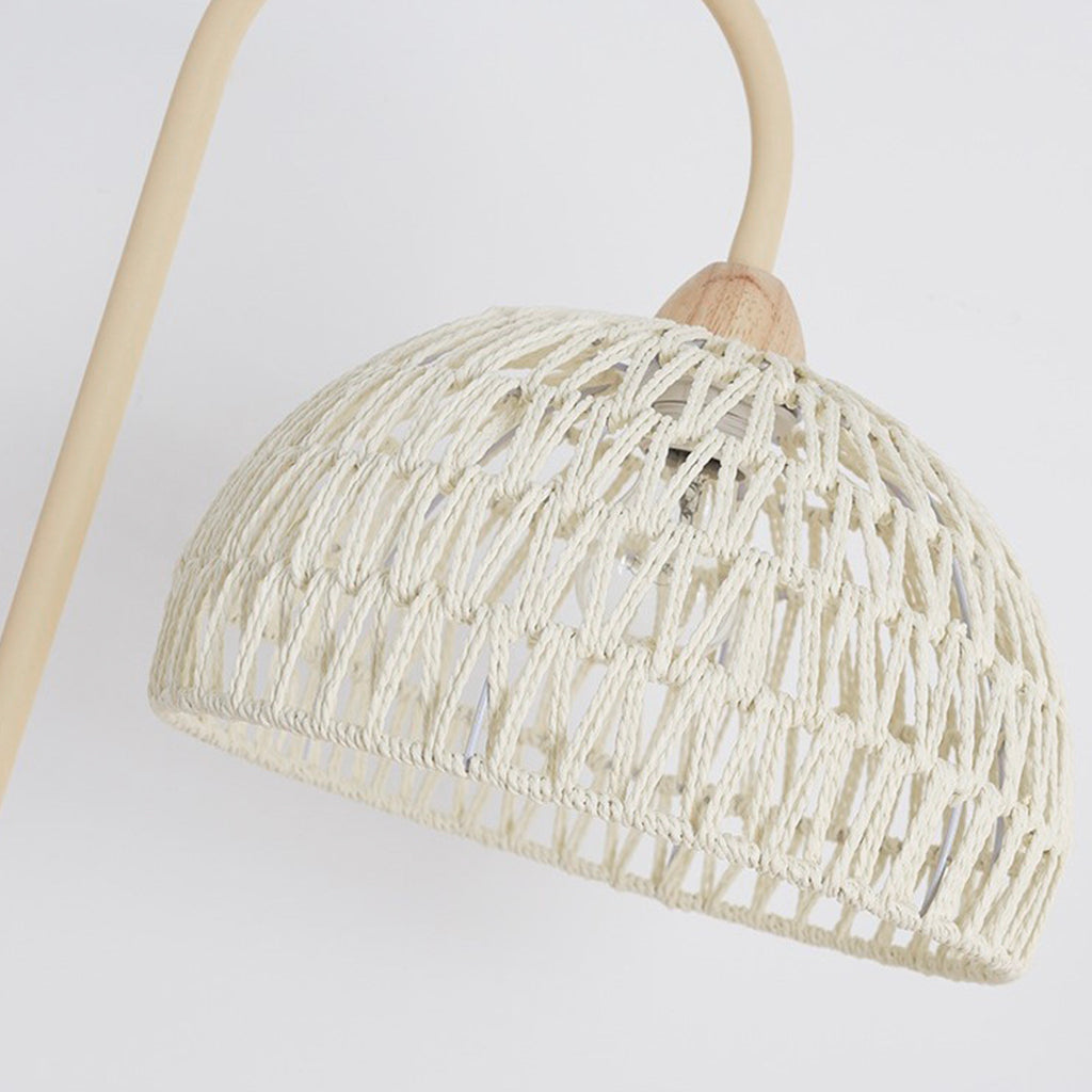 Lampe sur pied Environnement Crème Rotin Courbé, Beige