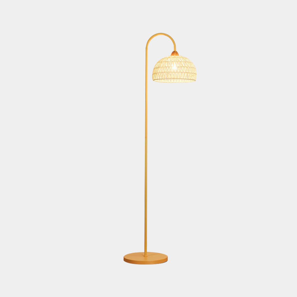 Lampe sur pied Environnement Crème Rotin Courbé, Beige