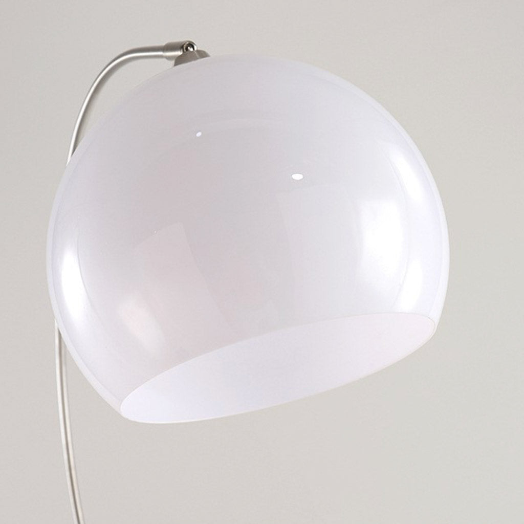Lampe sur pied arc pêcheur avec abat-jour blanc et pied en marbre