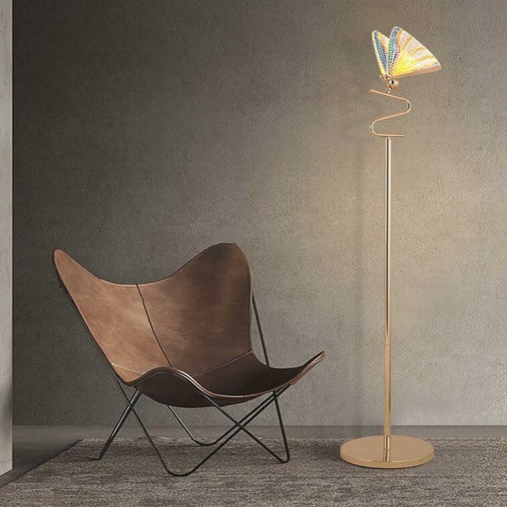 Lampadaire Décoratif Moderne Papillon, Or