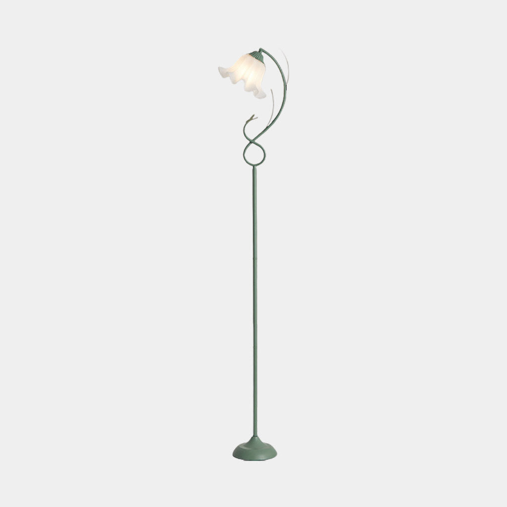 Lampe sur pied crème acrylique fleur muguet, 3 couleurs
