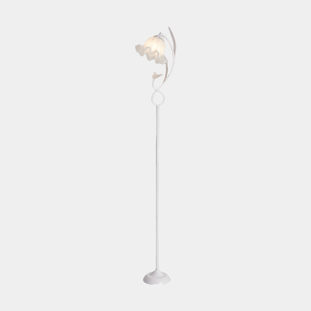 Lampe sur pied crème acrylique fleur muguet, 3 couleurs
