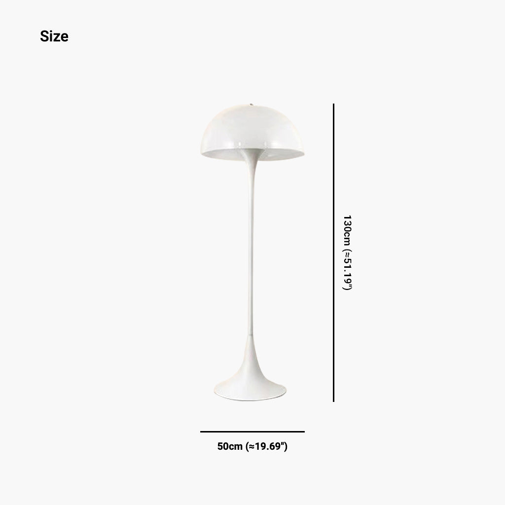 Lampe sur pied moderne simple en acrylique en forme de champignon, blanche