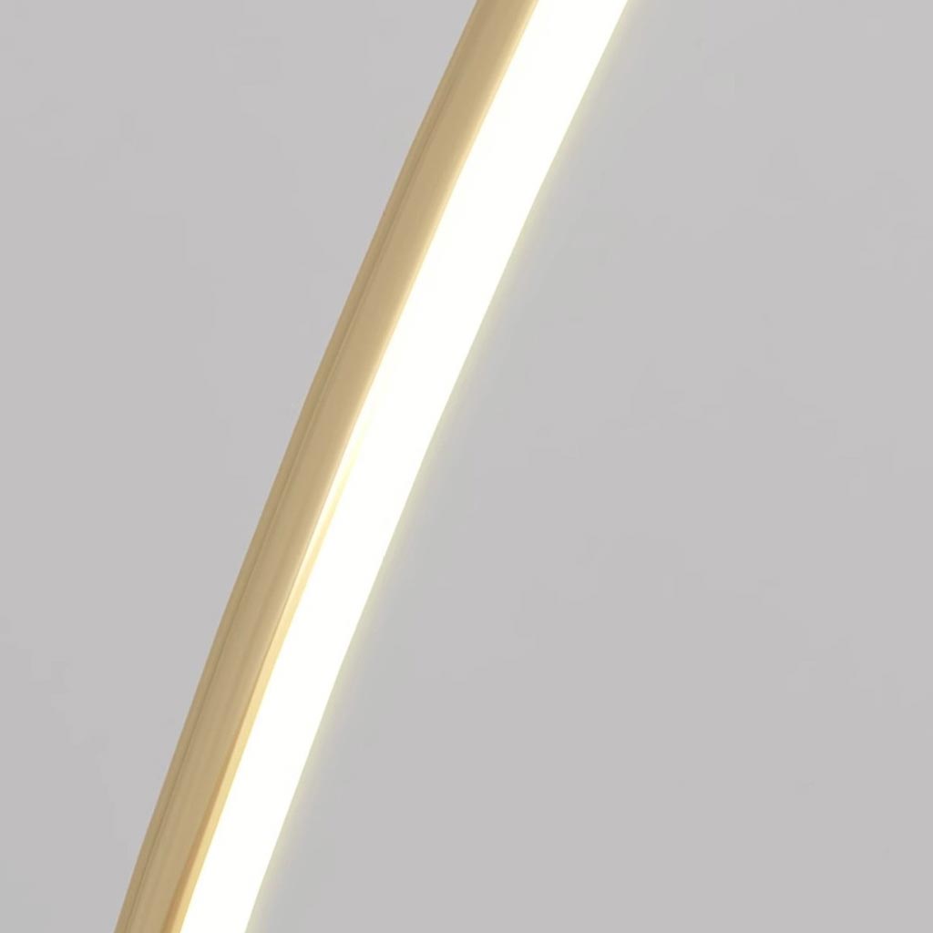 Lampadaire élégant en arc acrylique papillon-LED, or