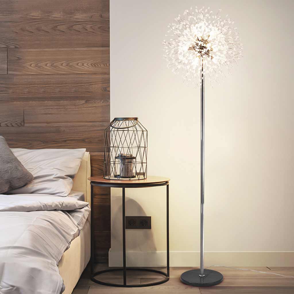 Lampadaire magnifique en cristal Pissenlit, or / argent