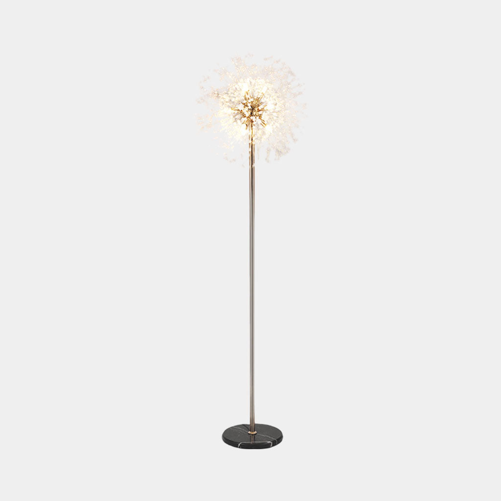 Lampadaire magnifique en cristal Pissenlit, or / argent