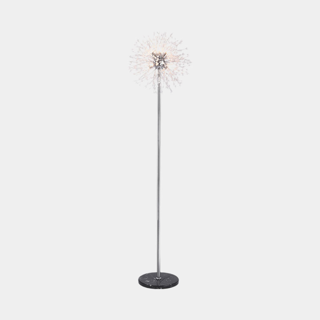 Lampadaire magnifique en cristal Pissenlit, or / argent