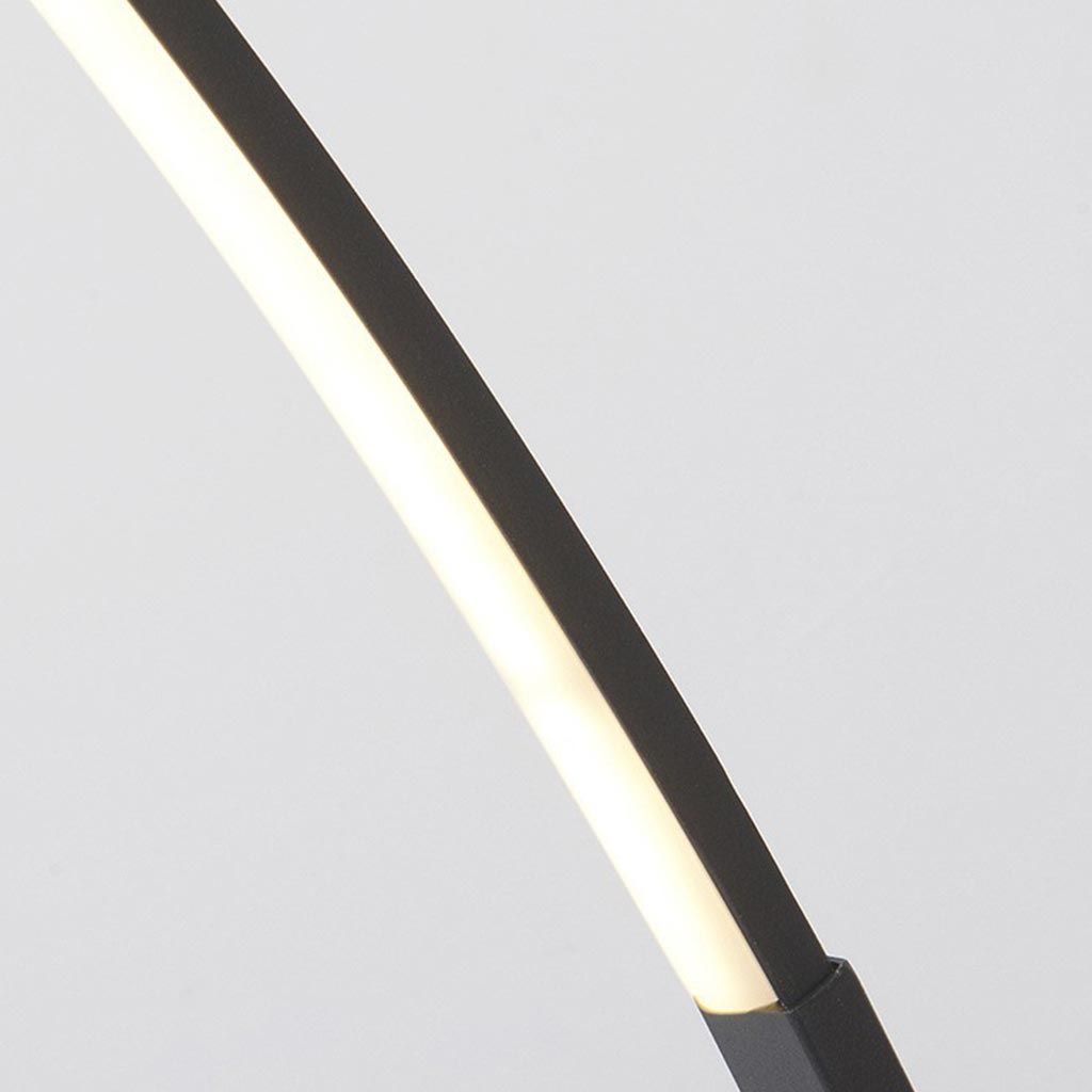 Lampe sur pied arc minimaliste LED dimmable, noir / blanc