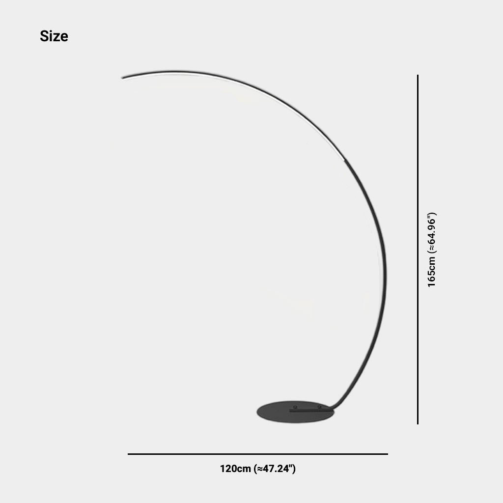 Lampe sur pied arc minimaliste LED dimmable, noir / blanc