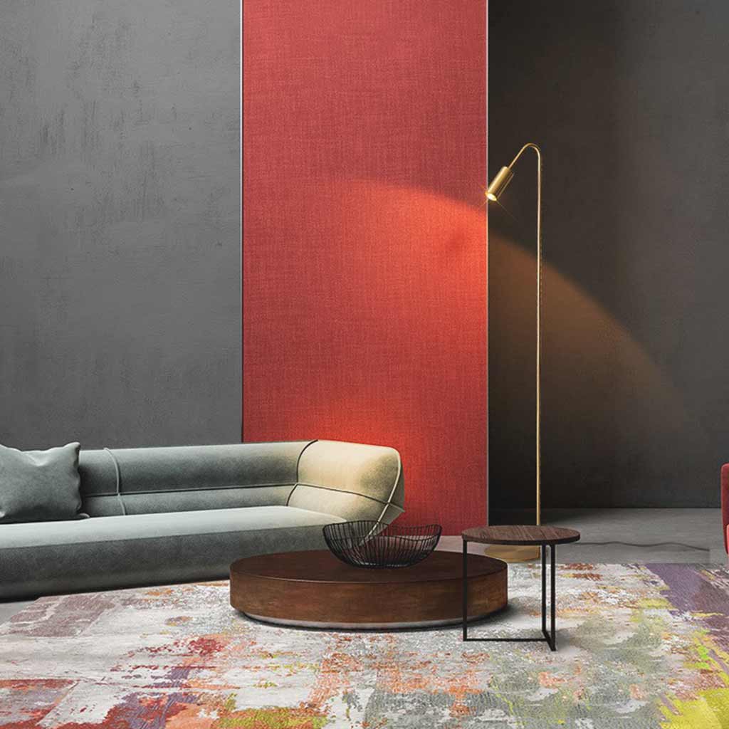 Lampe sur pied Minimaliste en cuivre avec projecteurs LED, noir / or