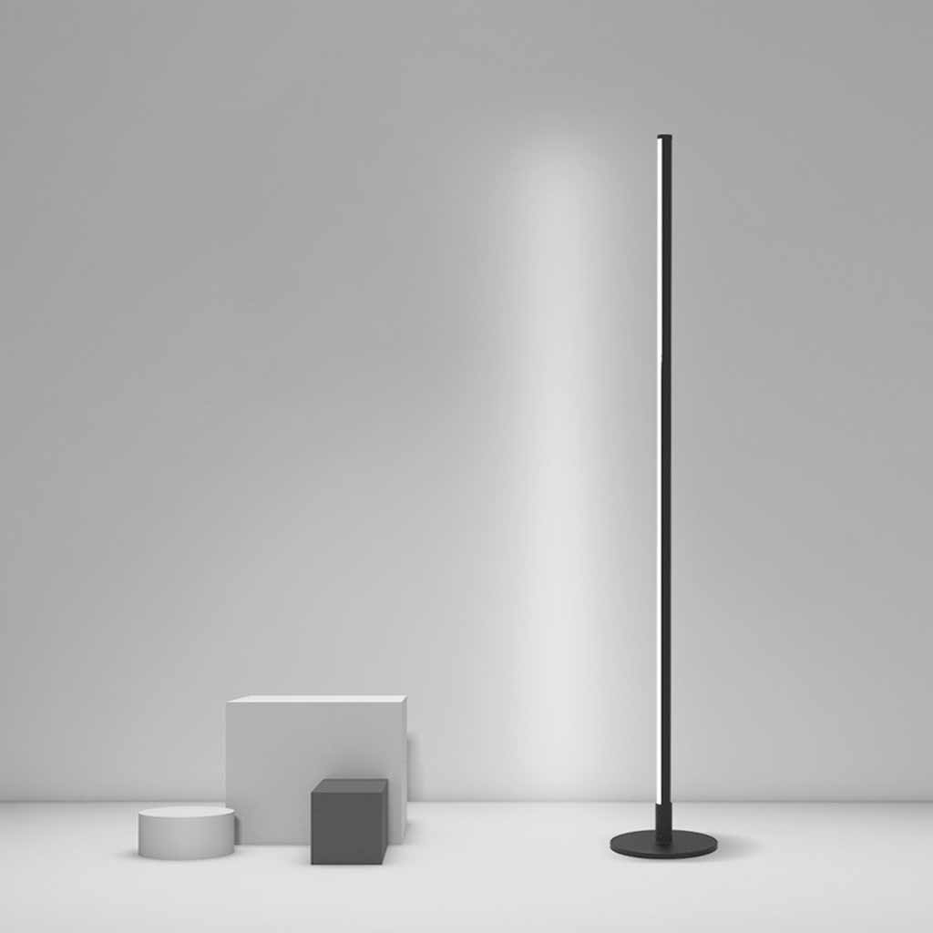 Lampadaire minimaliste, linéaire et dimmable LED, noir / blanc