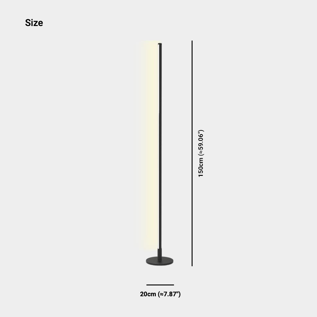 Lampadaire minimaliste, linéaire et dimmable LED, noir / blanc