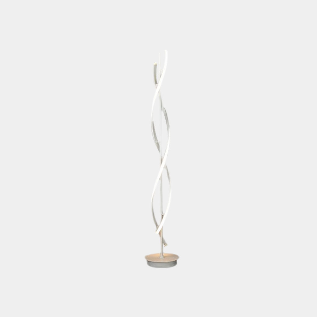 Lampe sur pied LED en spirale minimaliste, noir / blanc