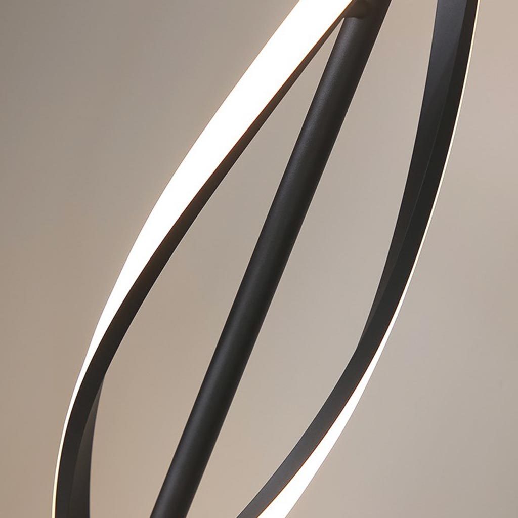 Lampe sur pied LED en spirale minimaliste, noir / blanc