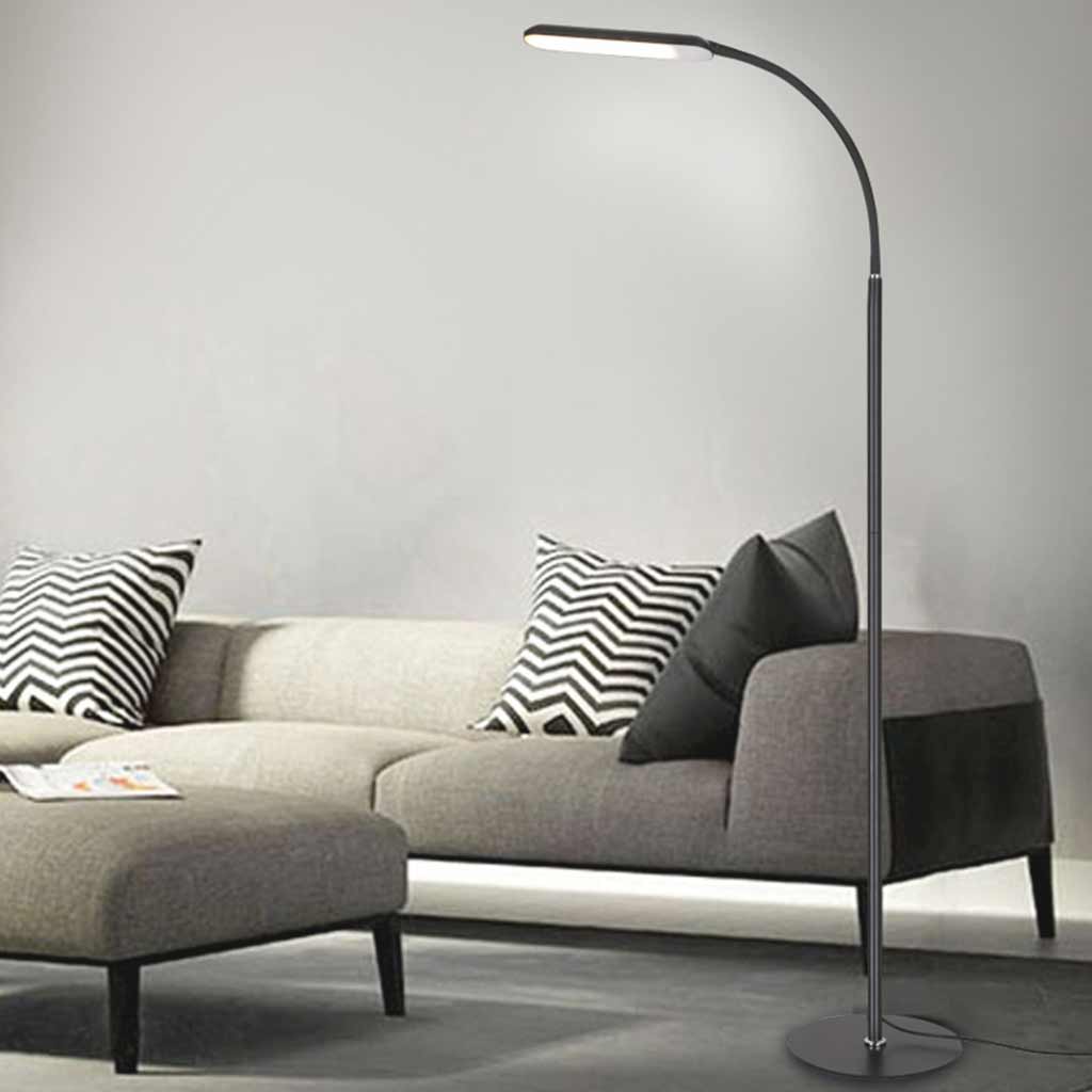 Lampadaire moderne en arc dimmable LED, noir / blanc