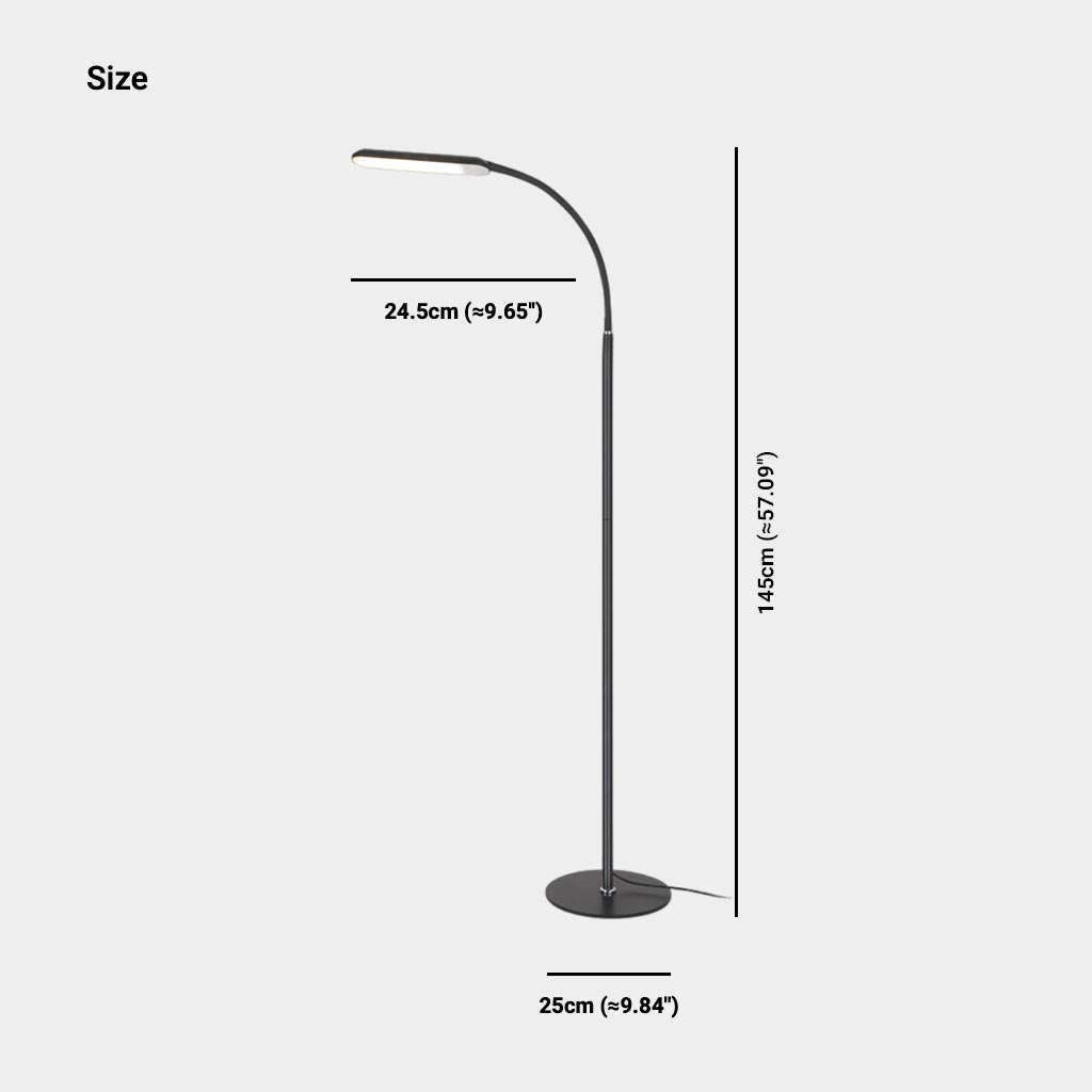Lampadaire moderne en arc dimmable LED, noir / blanc
