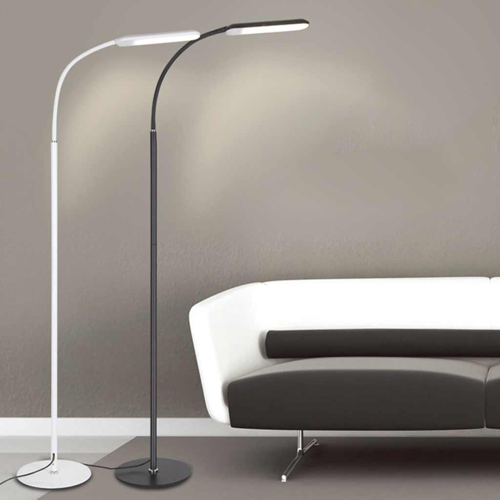 Lampadaire moderne en arc dimmable LED, noir / blanc