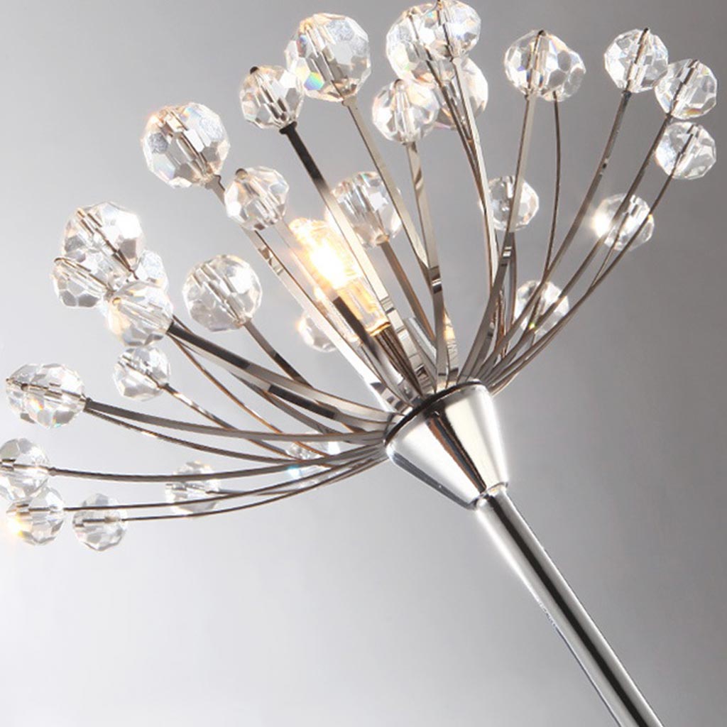 Lampe sur pied Noords Cristal Fleur Pissenlit, chrome