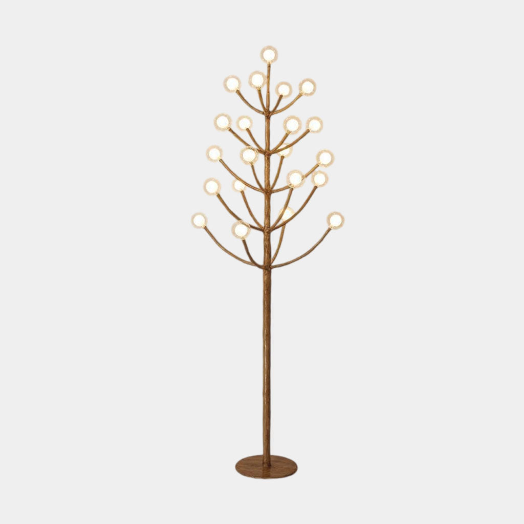 Lampe sur pied rétro en métal naturel branche d'arbre Plusieurs globes terrestres