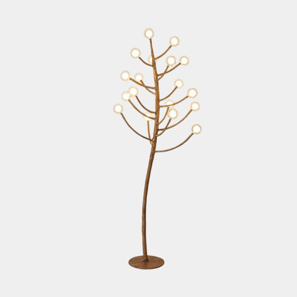 Lampe sur pied rétro en métal naturel branche d'arbre Plusieurs globes terrestres