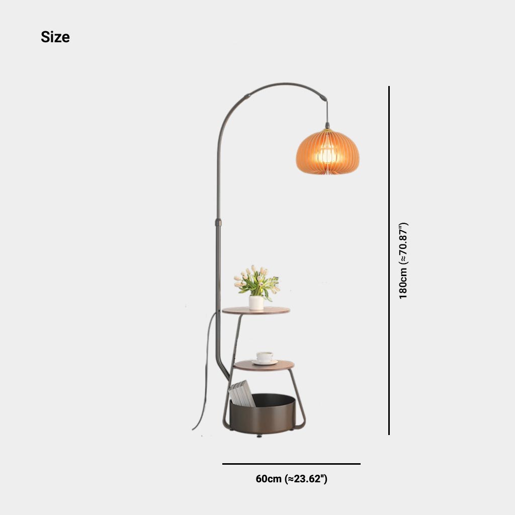 Lampe sur pied rétro ronde réglable avec table