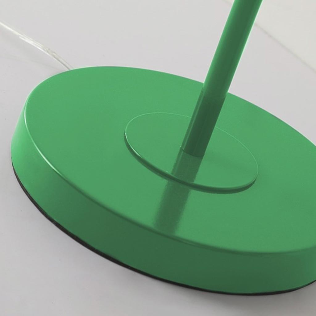 Lampadaire unique en fer léger avec un dôme champignon, vert