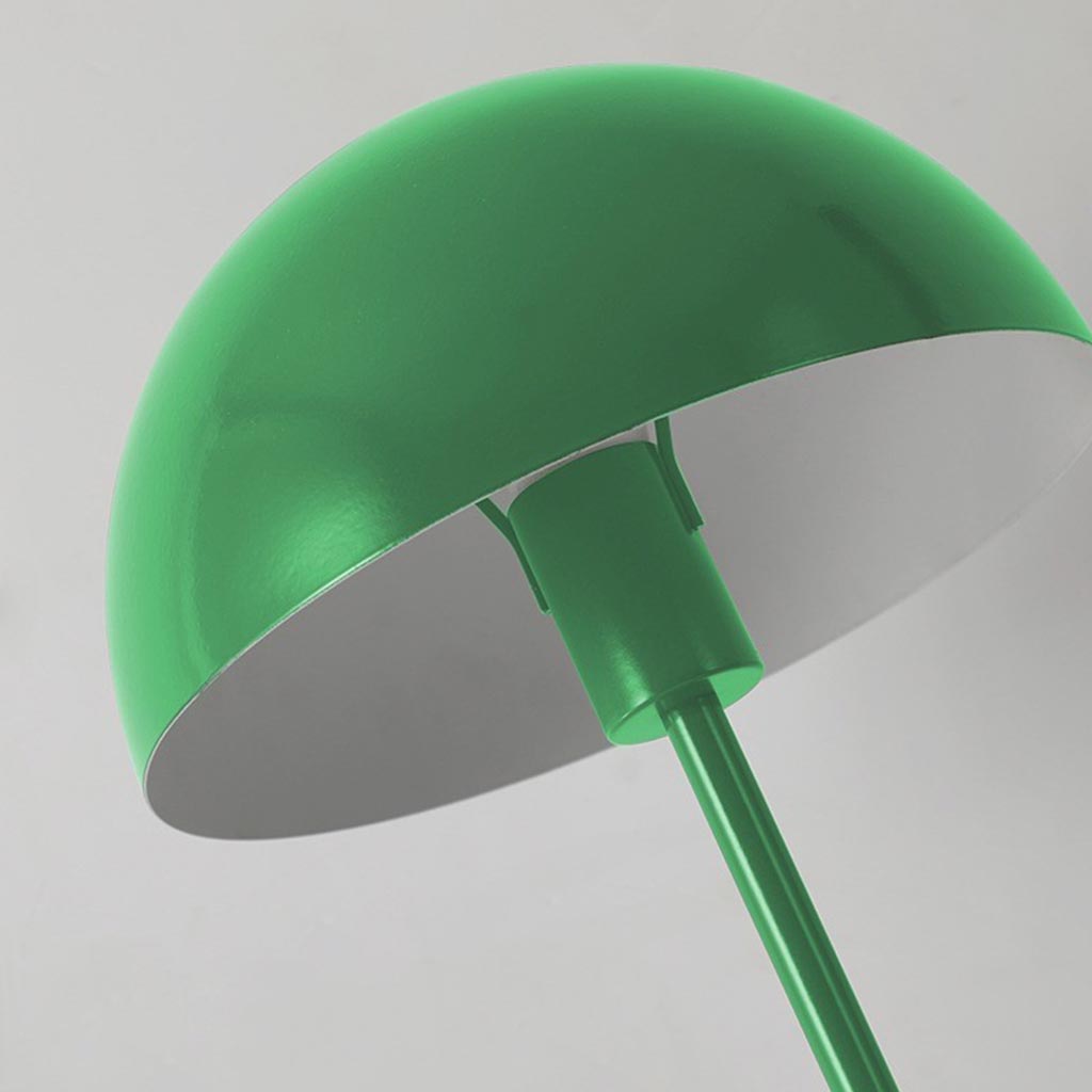 Lampadaire unique en fer léger avec un dôme champignon, vert