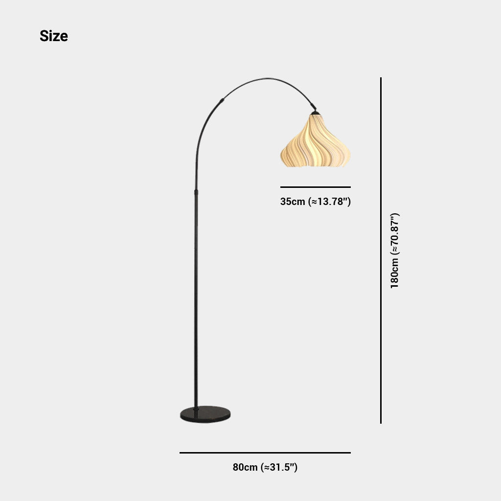 Lampe sur pied unique en forme de canne à pêche pliée pour la lecture