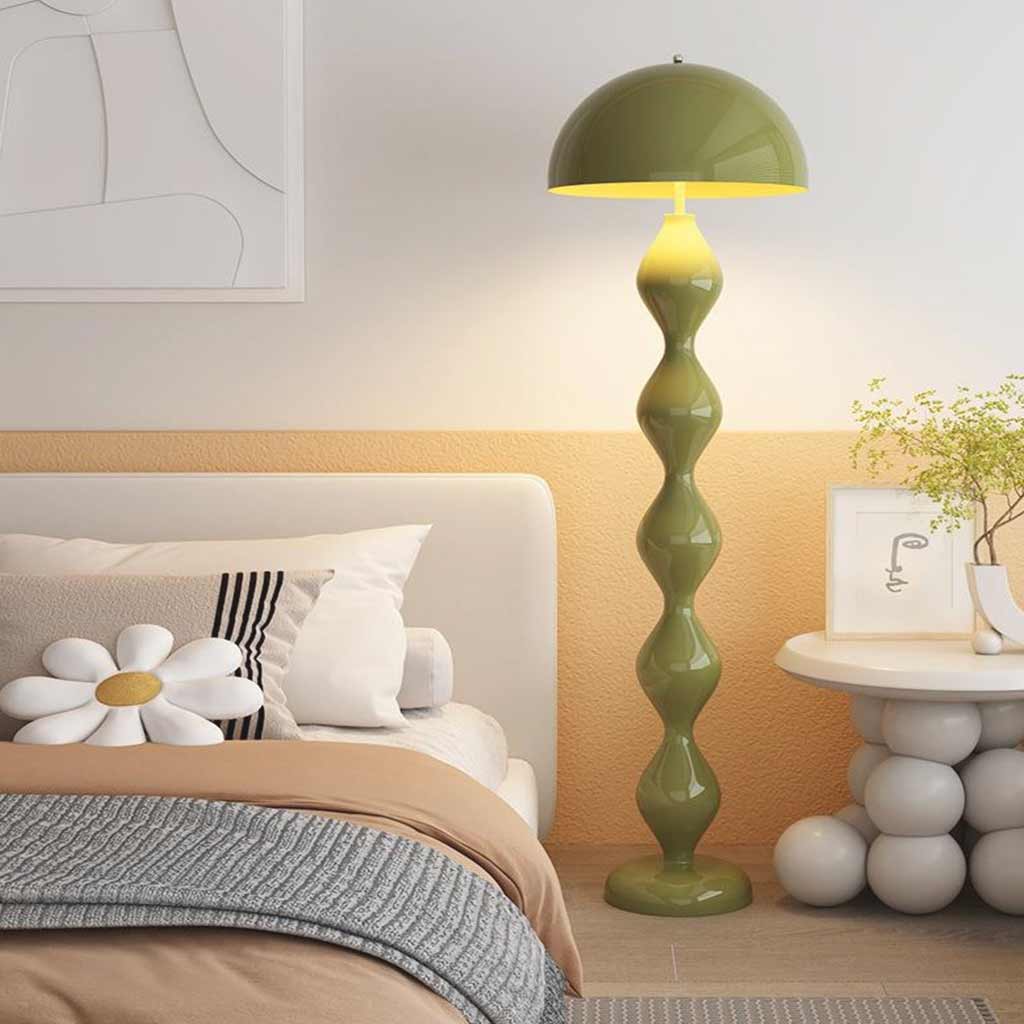 Lampe sur pied en fer unique en forme de calebasse Champignon Multicolore