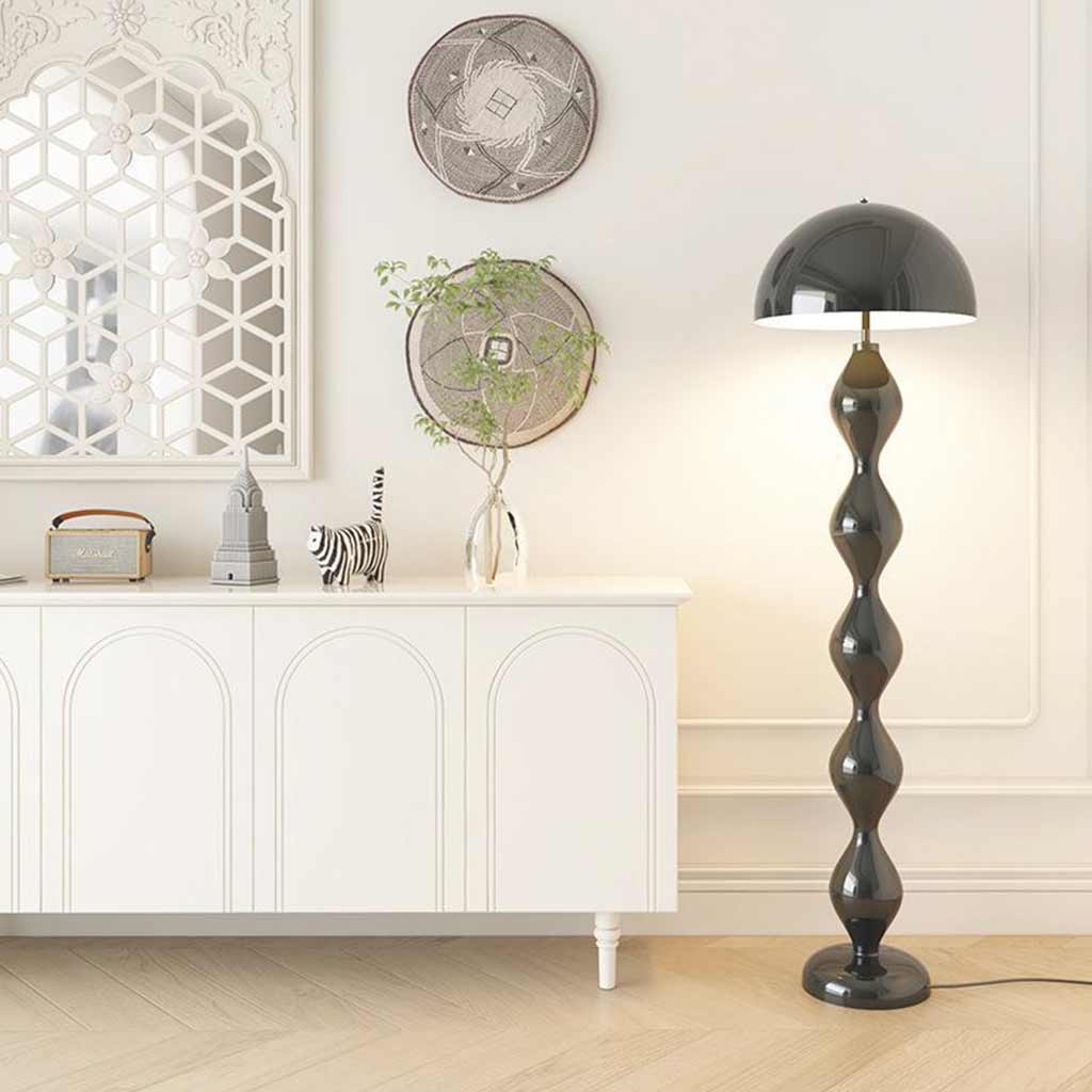Lampe sur pied en fer unique en forme de calebasse Champignon Multicolore