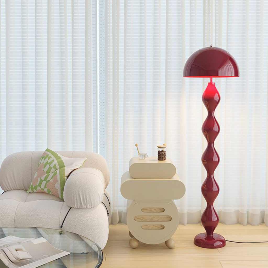 Lampe sur pied en fer unique en forme de calebasse Champignon Multicolore