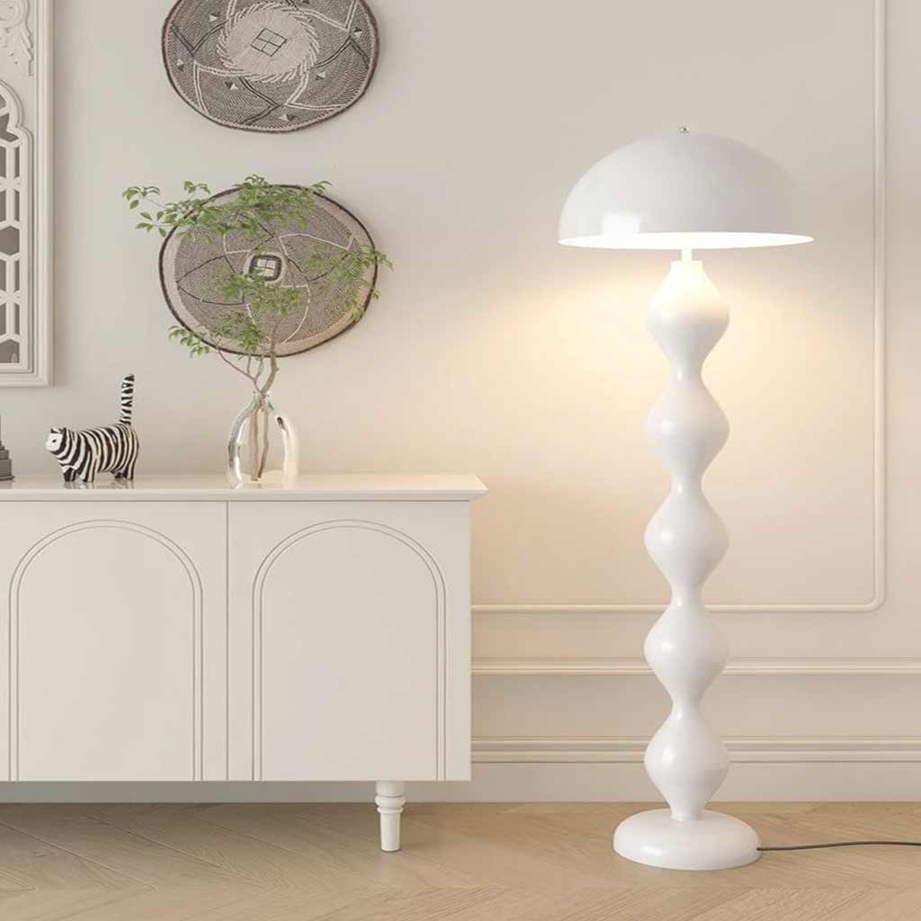 Lampe sur pied en fer unique en forme de calebasse Champignon Multicolore