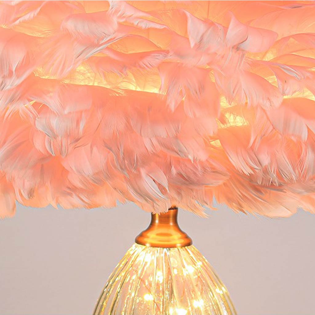 Lampadaire en verre en forme de goutte, rose/blanc