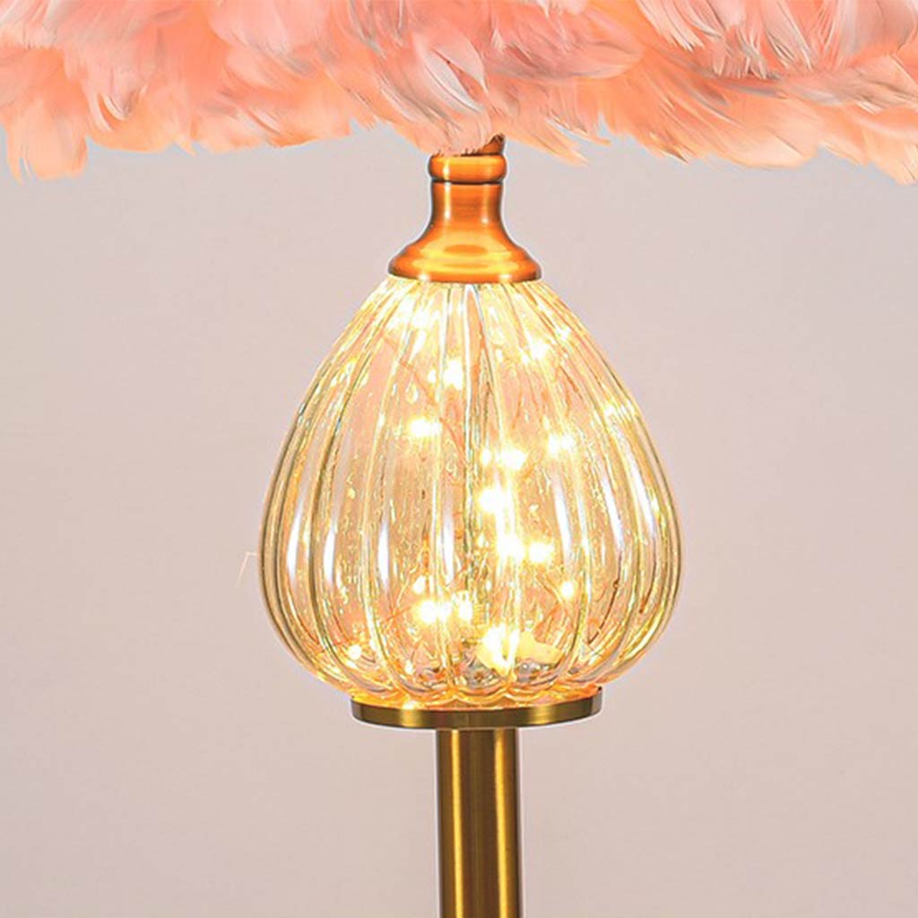Lampadaire en verre en forme de goutte, rose/blanc
