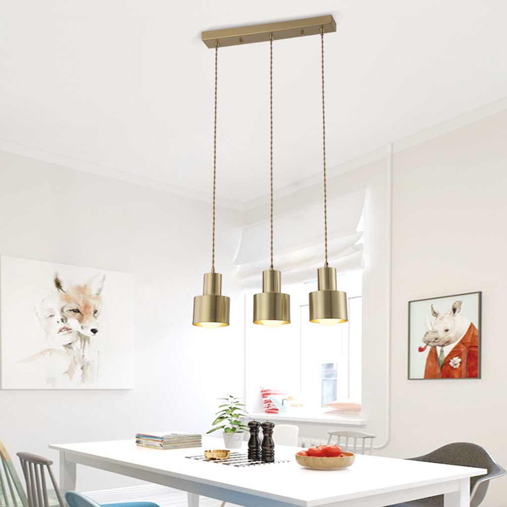 Suspension lumineuse minimaliste en cuivre, doré