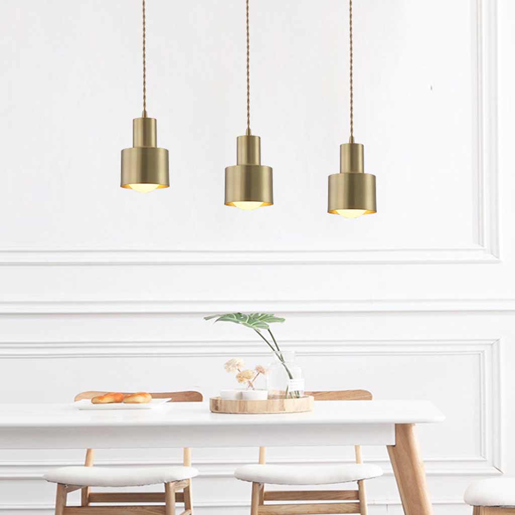 Suspension lumineuse minimaliste en cuivre, doré