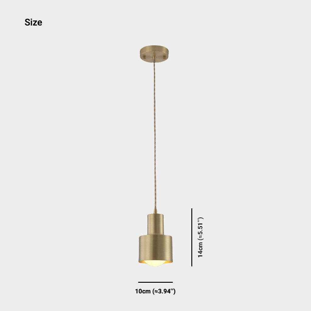 Suspension lumineuse minimaliste en cuivre, doré