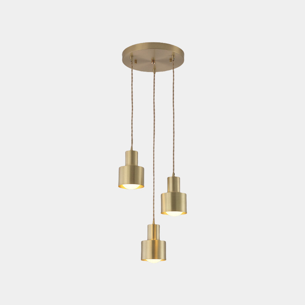 Suspension lumineuse minimaliste en cuivre, doré