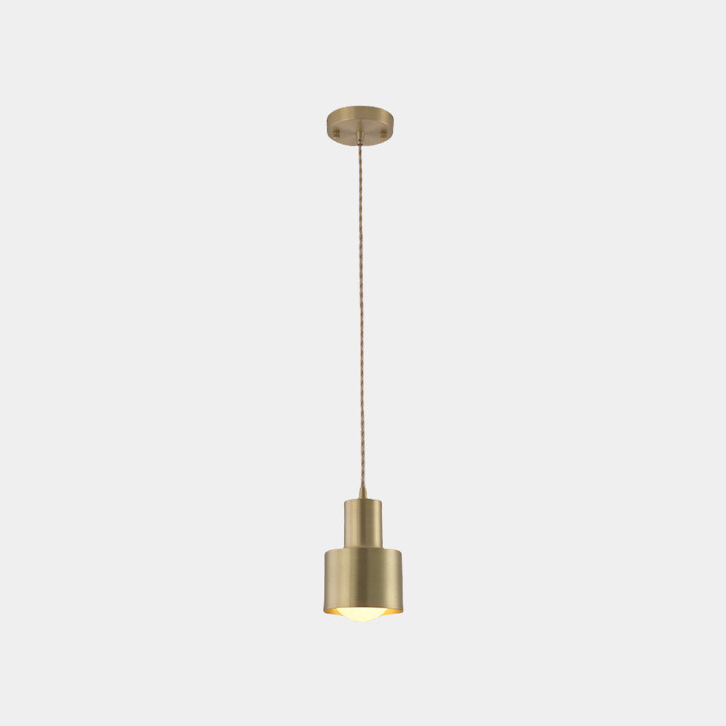Suspension lumineuse minimaliste en cuivre, doré