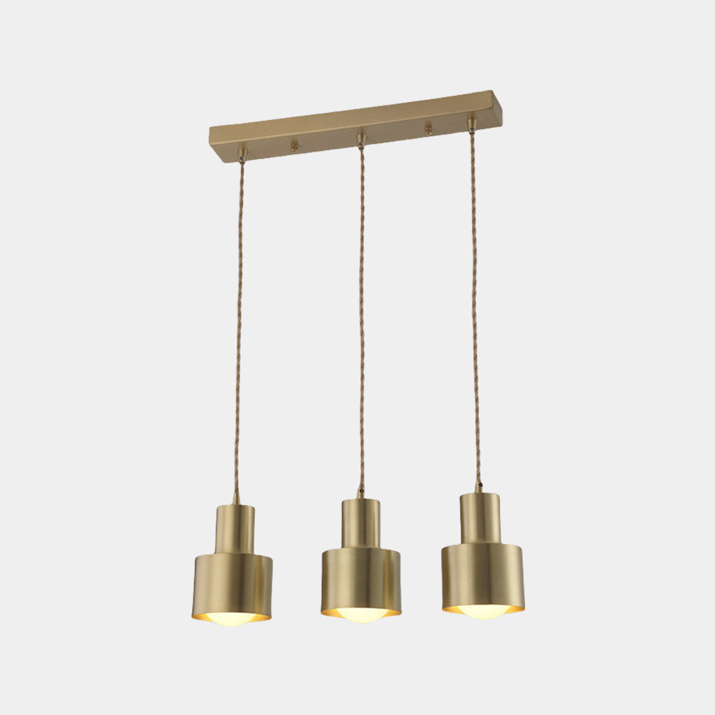 Suspension lumineuse minimaliste en cuivre, doré