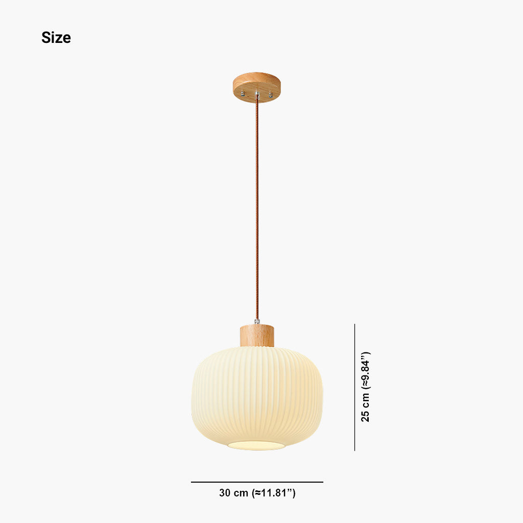 Suspension Japonaise Élégante pour salle à manger, bois et verre