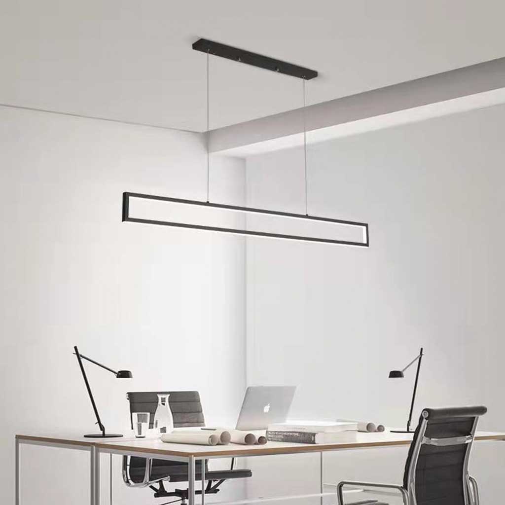 Suspension LED Moderne Minimaliste Linéaire Rectangulaire, Noir