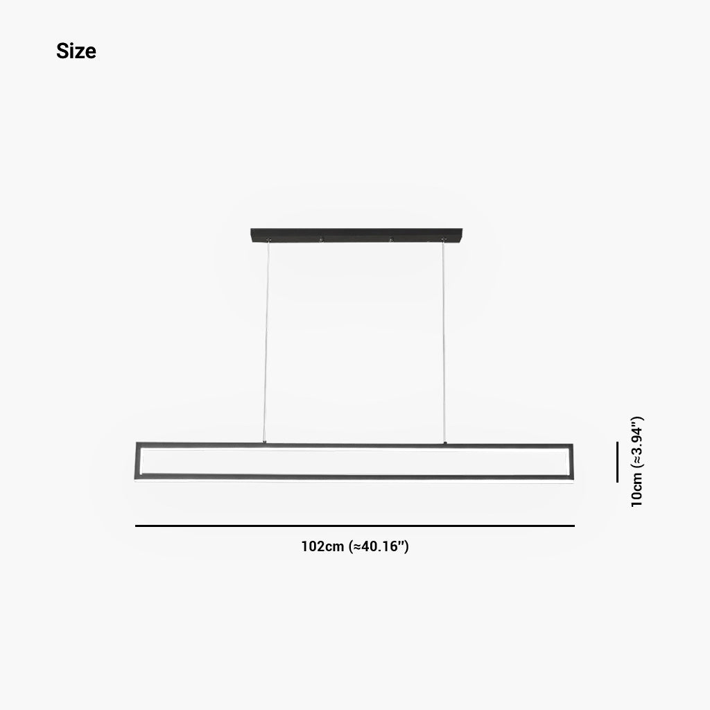 Suspension LED Moderne Minimaliste Linéaire Rectangulaire, Noir