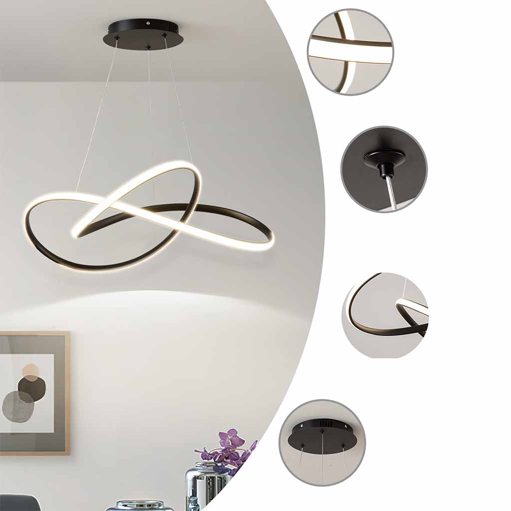 Suspension LED en forme de lustre, minimaliste