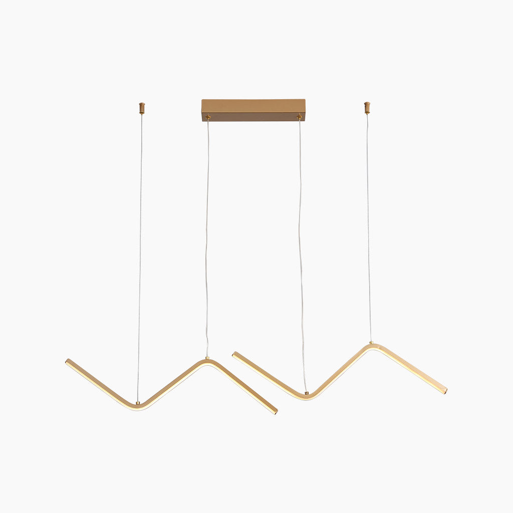 Suspension LED Moderne Réglable Dimmable Wave Line, Or