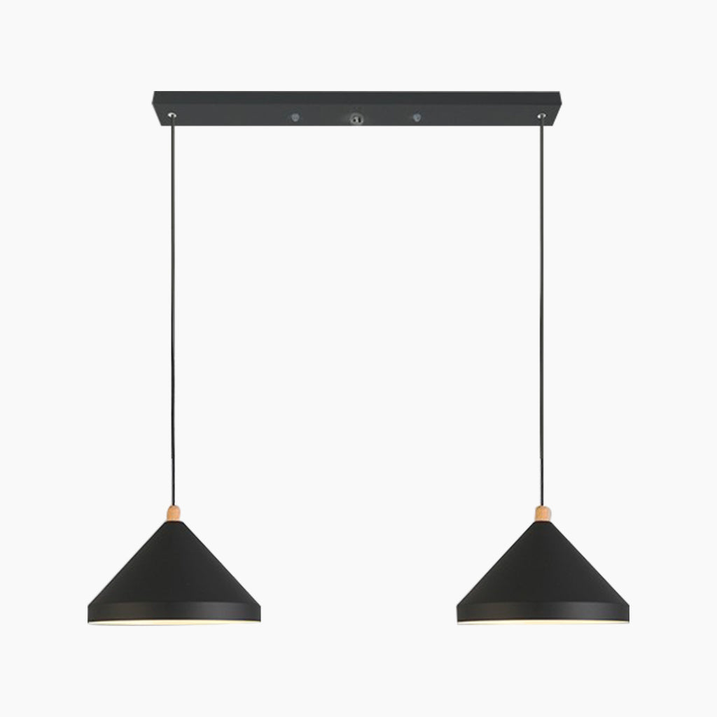 Suspension Cone String Moderne pour salle à manger/restaurant, noir/blanc